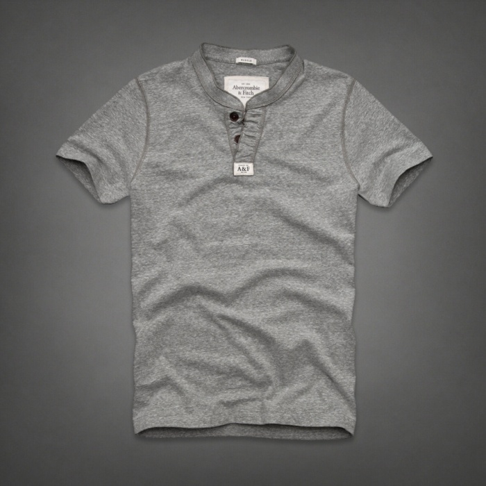 Abercrombie Fitch Hombres Ponte de pie de cuello Corto Remera AF5808